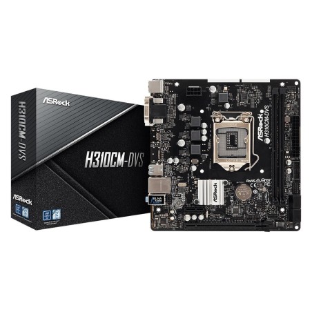 "Asrock H310CM-DVS Intel H310 LGA 1151 - High-Performance, Reliable Motherboard | 90-MXB8K0-A0UAYZ"